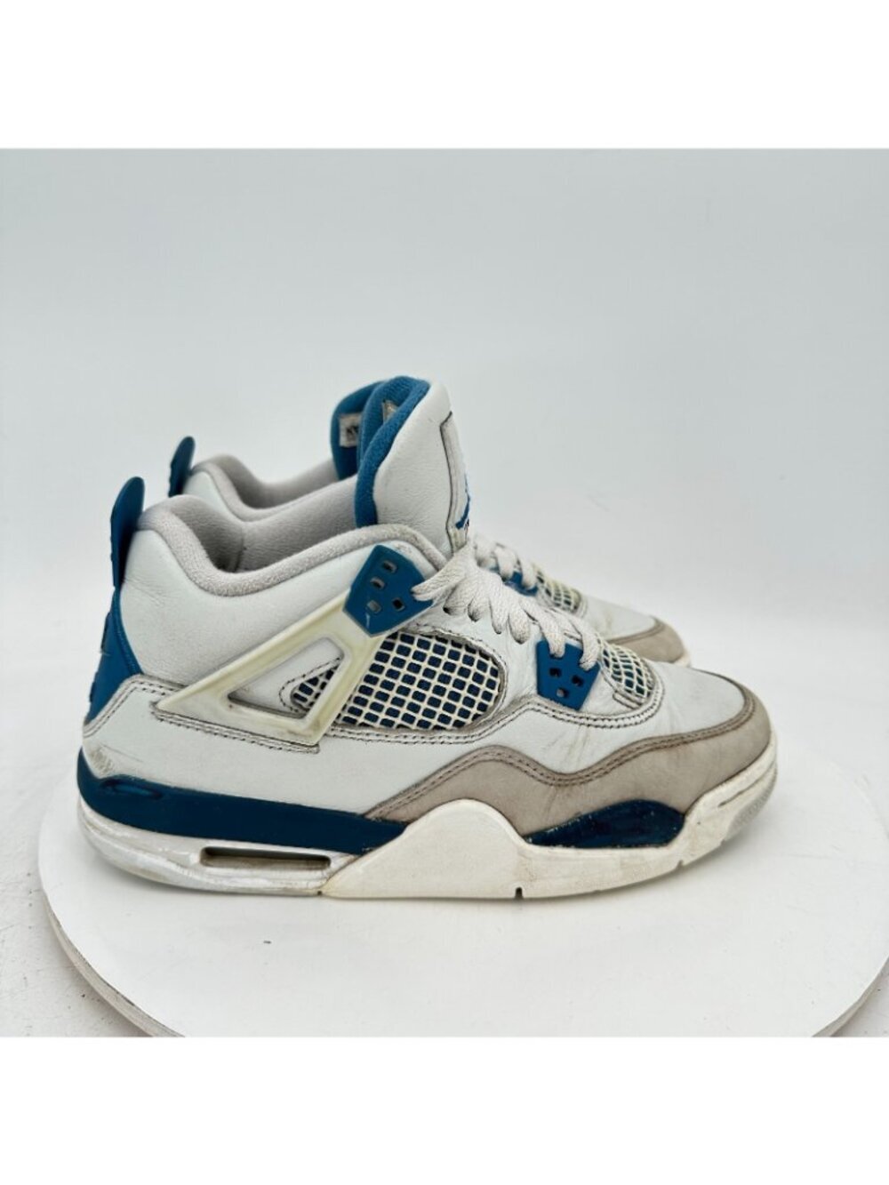 Nike Air Jordan 4 Retro Youth Size 5.5Y women 7 HF4281-141 Industrial Blue Shoes - Picture 4 of 11